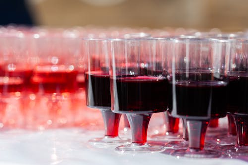 Red Wine in a Clear Glasses