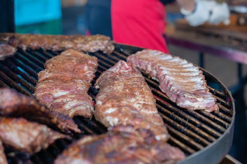 A Person Grilling the Meat