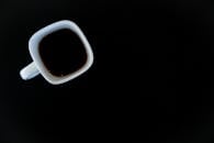 Overhead Shot of a Cup of Coffee on a Black Surface