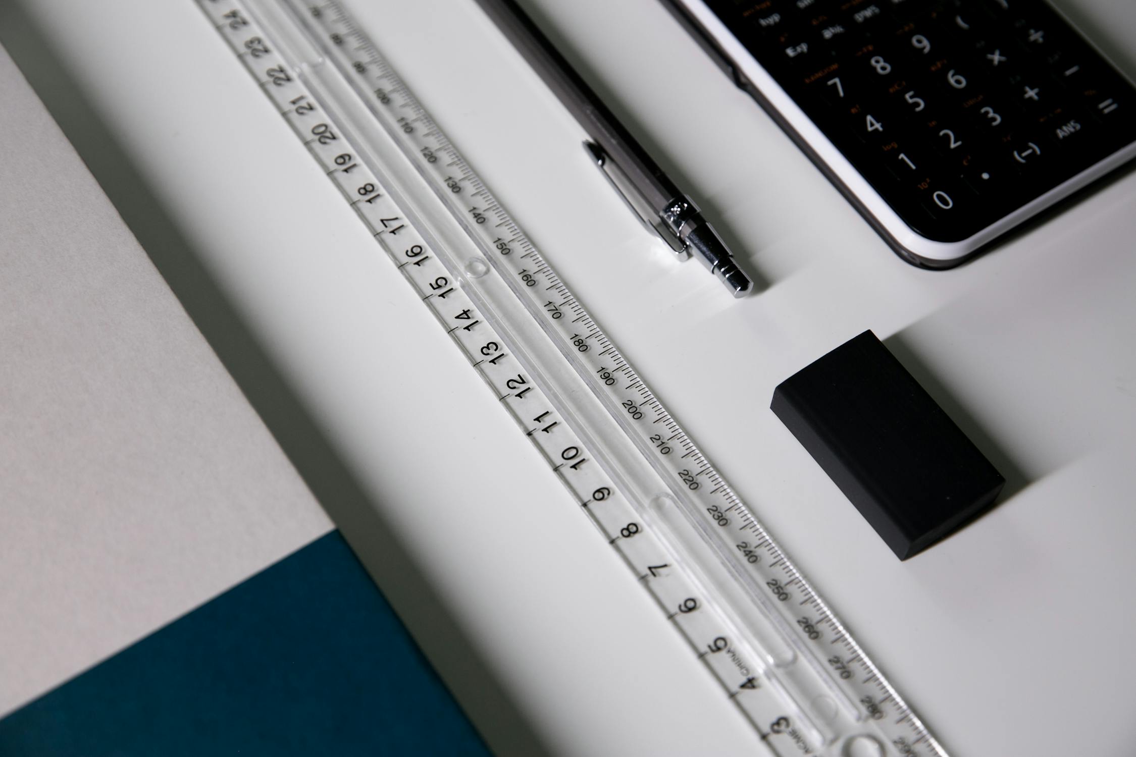 Ruler, Pen and Calculator · Free Stock Photo