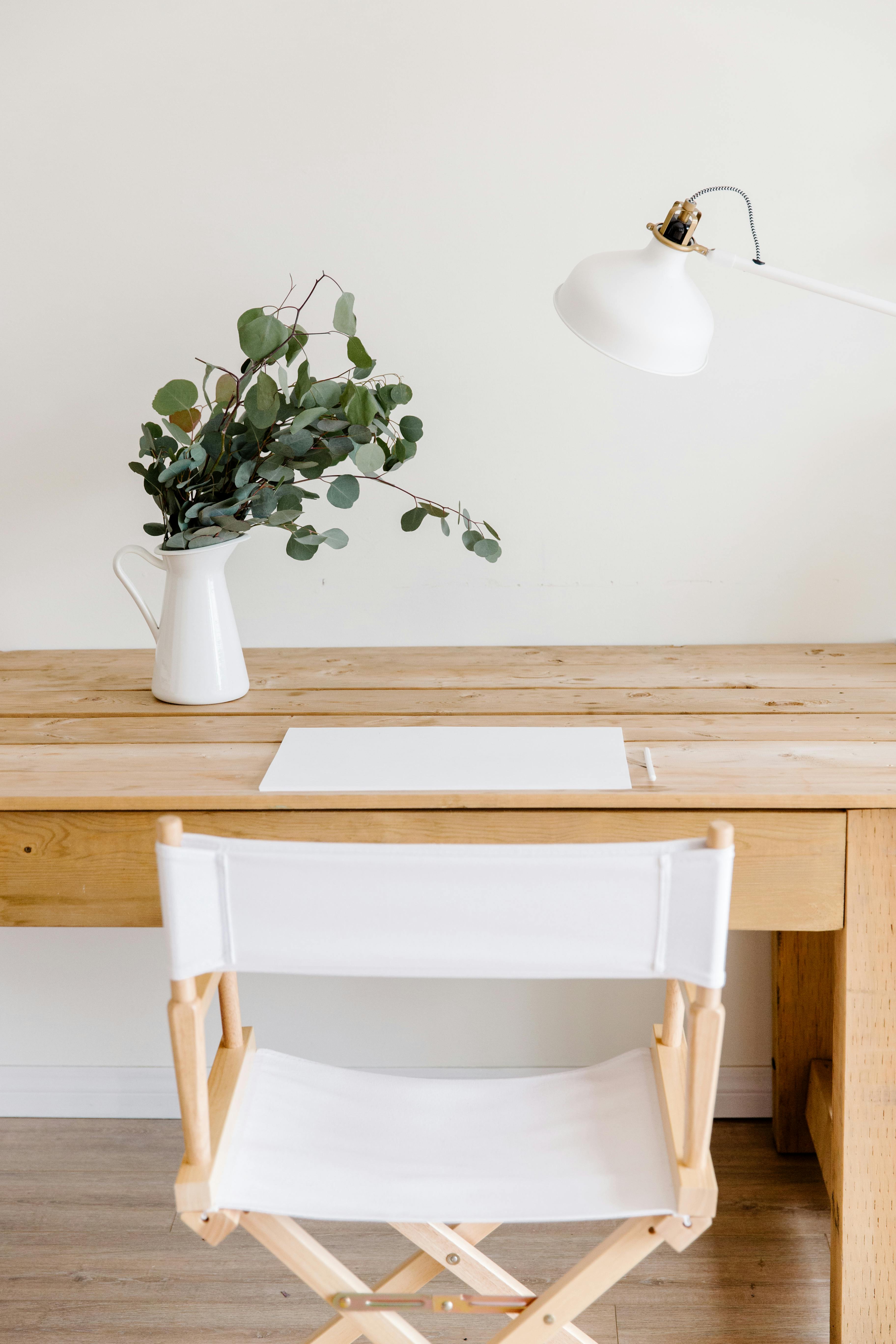 White Chair by Wooden Desk · Free Stock Photo
