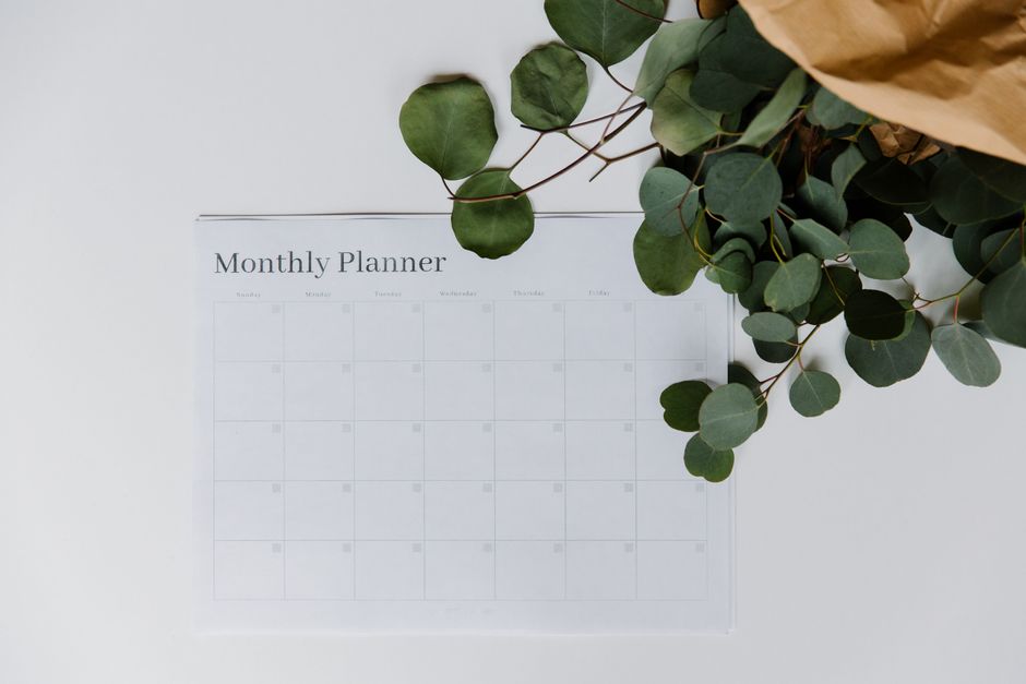 entry table keys and planner natural light lifestyle photo 1