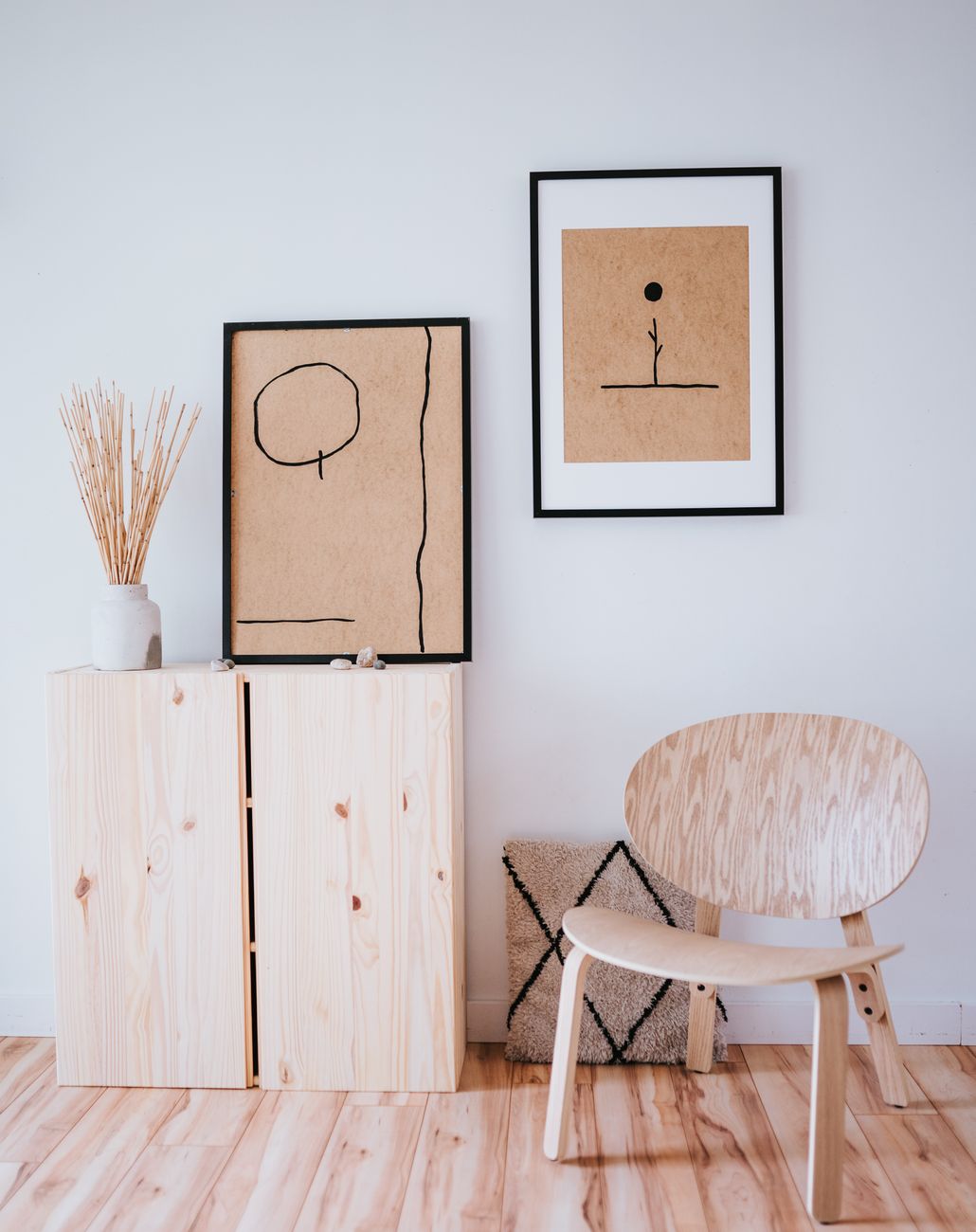 japandi framed wall art in natural light