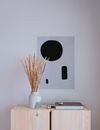 White and Black Round Wall Decor