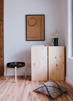 Cozy minimalist room with wooden furniture and modern decor, highlighting Scandinavian design.. pexels, cozy, minimalist