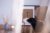 Black Textile on Brown Wooden Chair