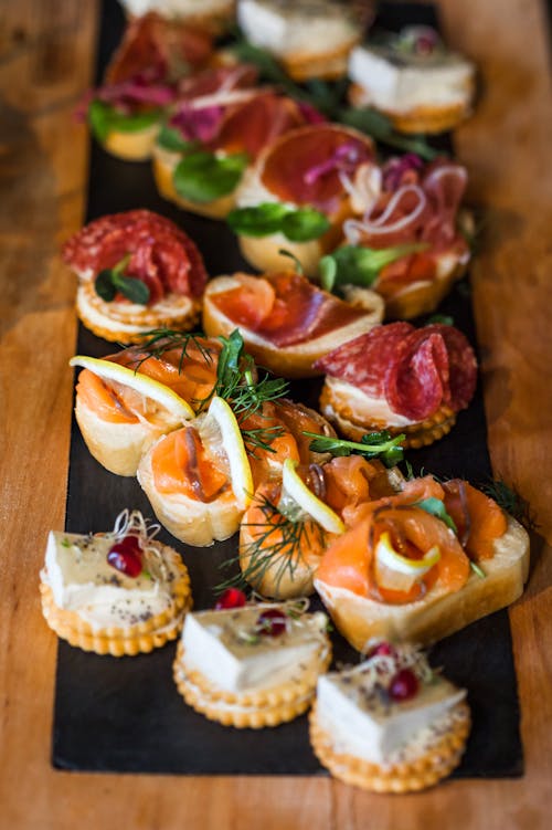 Close-up of Mini Appetizer Sandwiches 