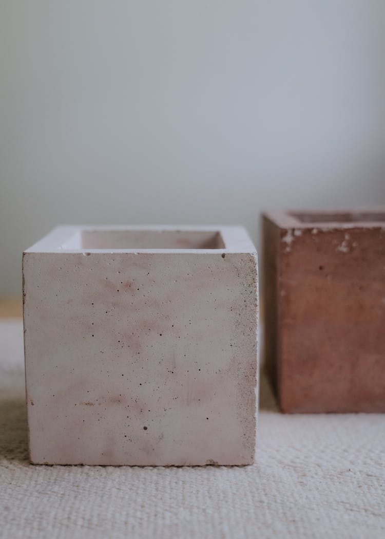 Concrete Pots On The Table