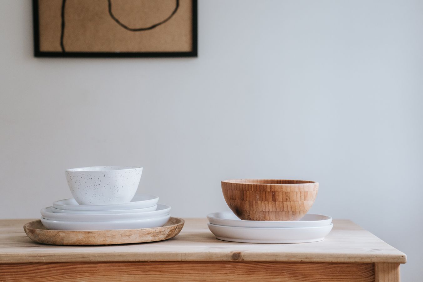 Bamboo dishware and cutlery