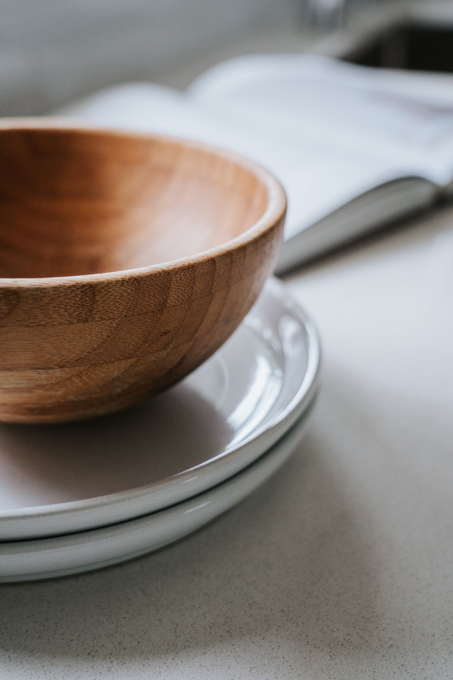 Stacked handmade ceramic plates and bowls