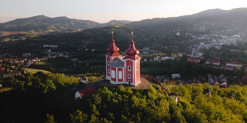 El Calvario de Banská Štiavnica desde el aire
