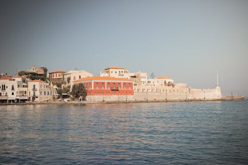Free The View of the Nautical Museum of Crete Greece from the Sea Stock Photo