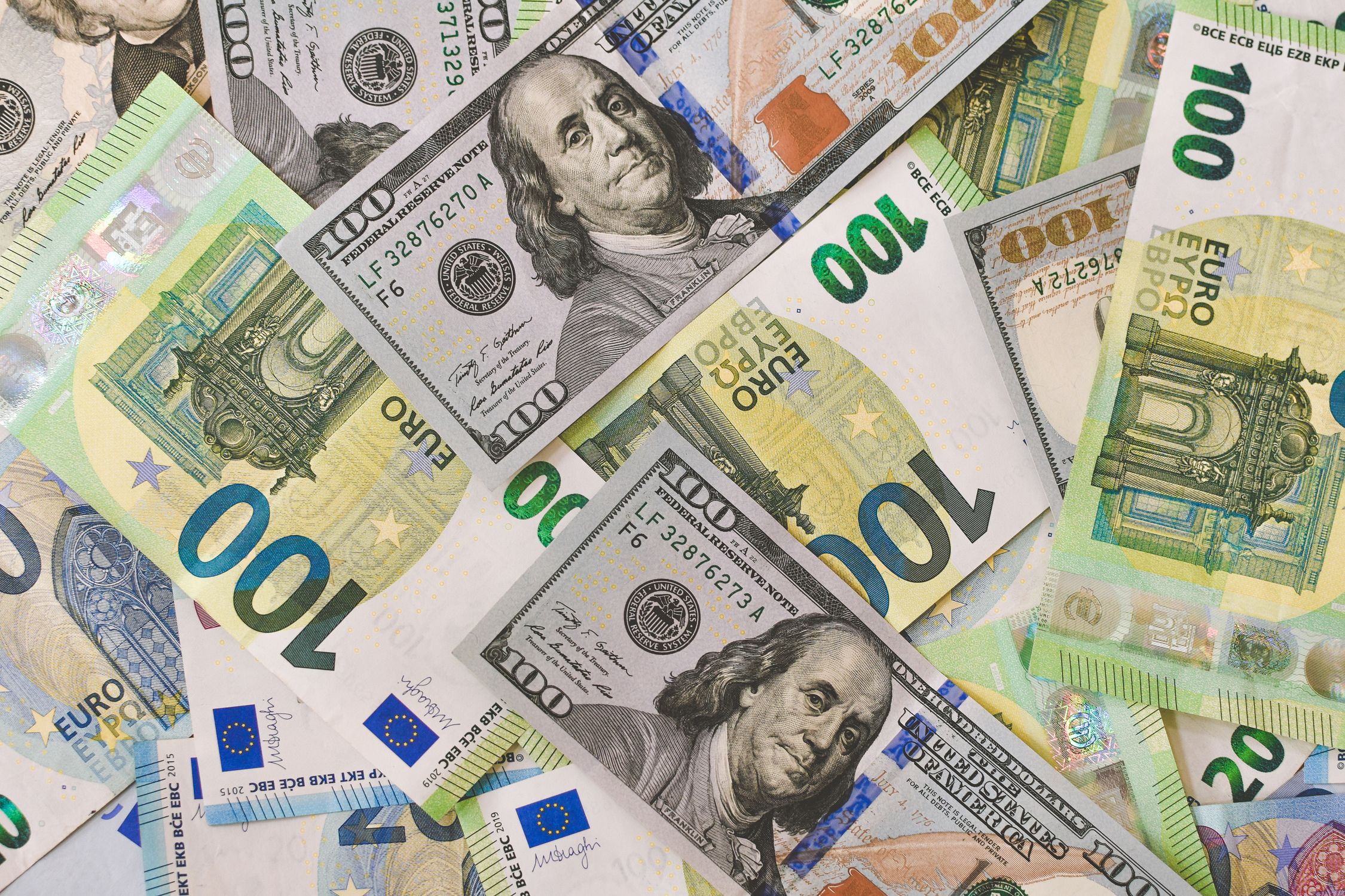 Financial trading screen displaying currency values and exchange rate data