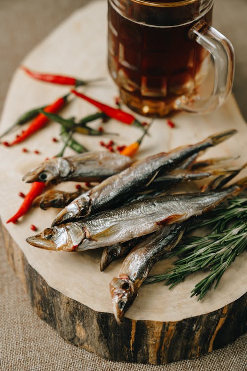 Free Sardines with Chili Peppers Stock Photo