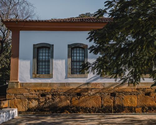 Free Historic building facade with colonial architecture in Tiradentes, Brazil. Stock Photo