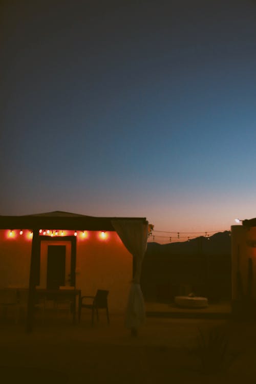 Photo of a Backyard During Dusk