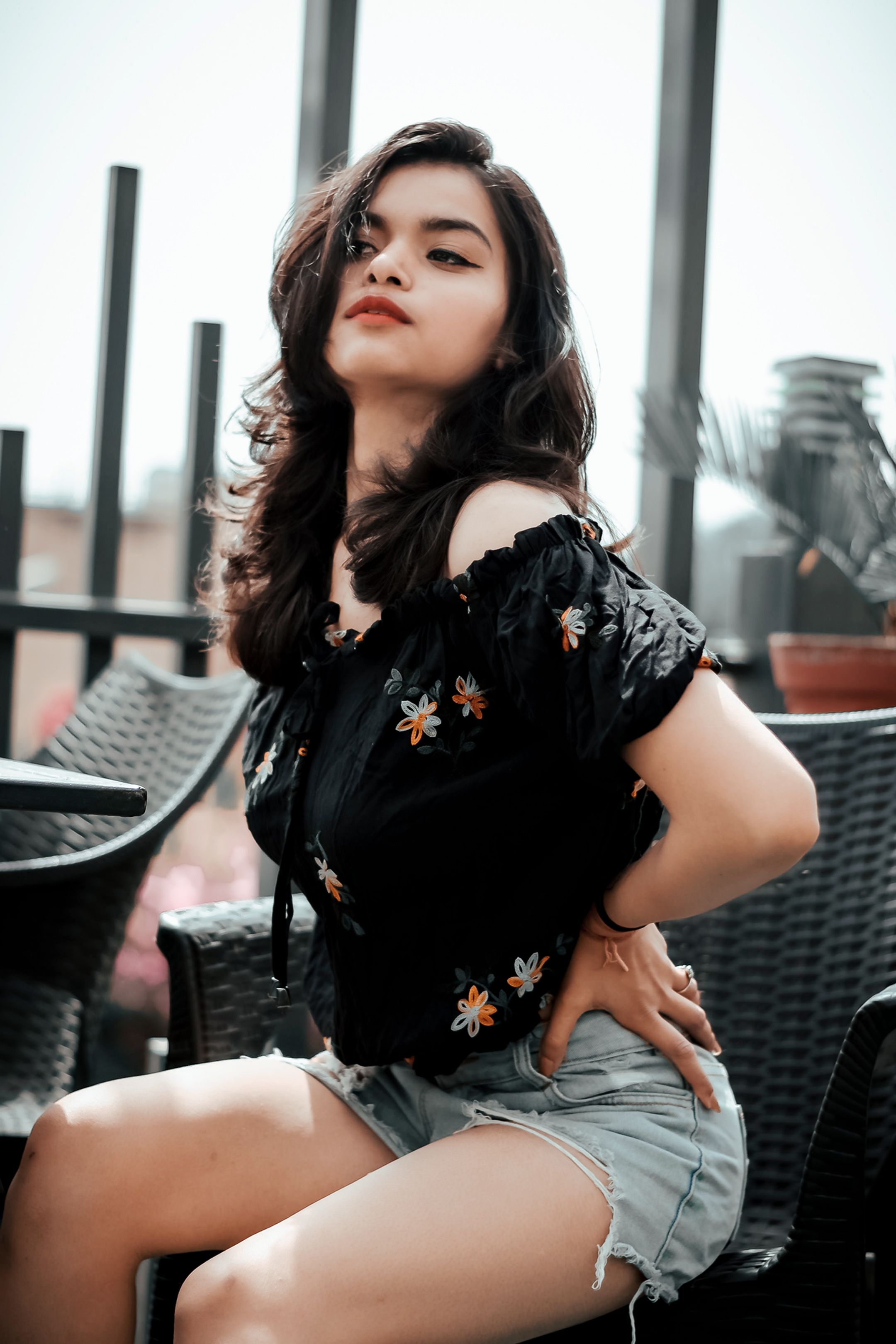 Blusa Ciganinha Floral Verde