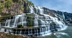 Water Falls Under Blue Sky