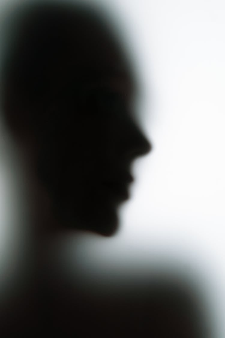  Silhouette Of A Person's Face In Close Up View