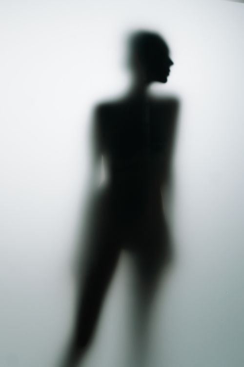 Free Artistic black and white silhouette of an unrecognizable woman creating a mysterious mood. Stock Photo