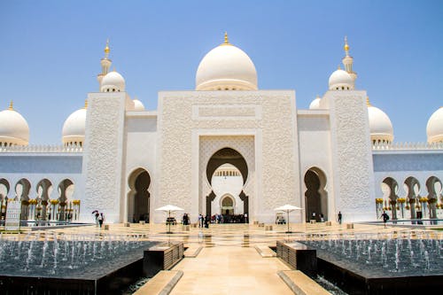 Foto profissional grátis de a grande mesquita, abóboda, abu dhabi