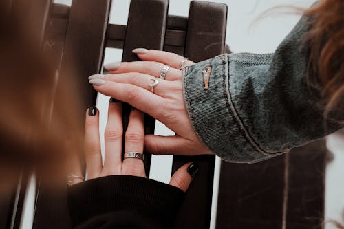 Free Women Fingers with Rings Stock Photo