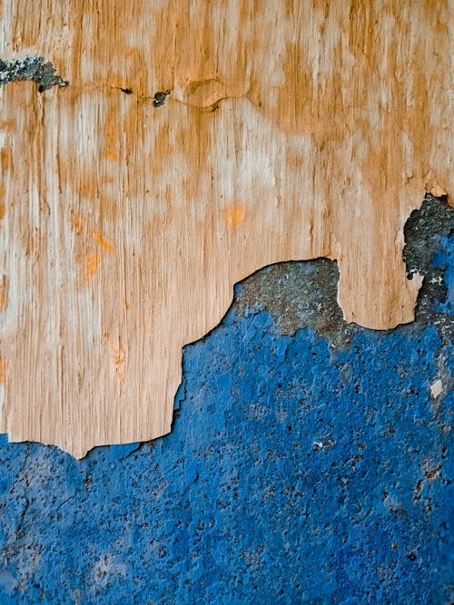 Close-up of a Rough Surface with Old Peeling Paint 