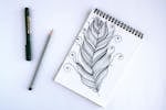 Spring Book With Feather Sketch