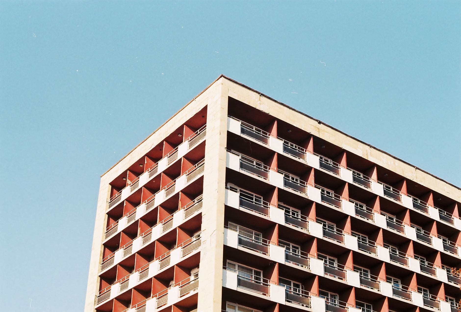 Panel apartment blocks along the edge of Borisova Gradina in Izgrev