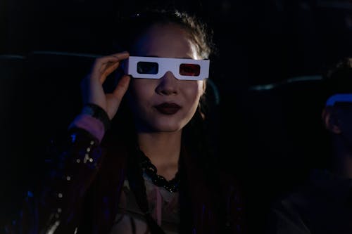 Woman Wearing 3D Glasses