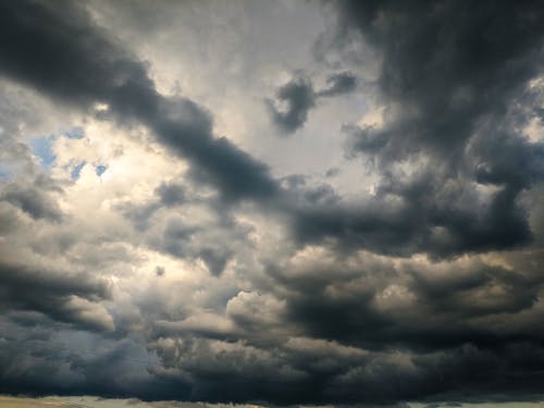 Stormy sky with gray clouds