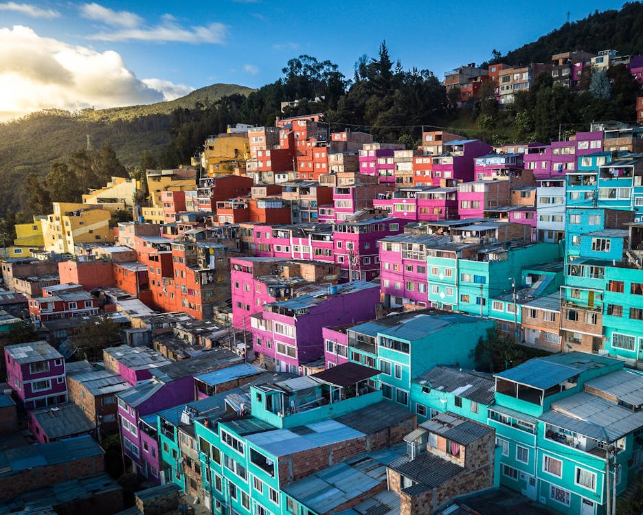 Colorful Houses of Bogota in Colombia