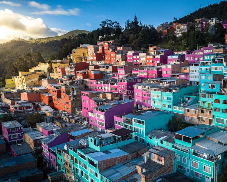 Colorful Houses Of Bogota In Colombia