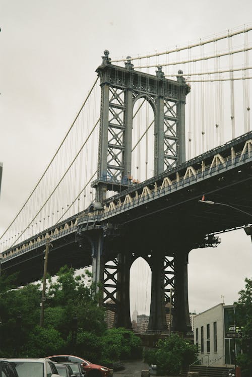 A Low Angle Shot of Manhattan Bridge