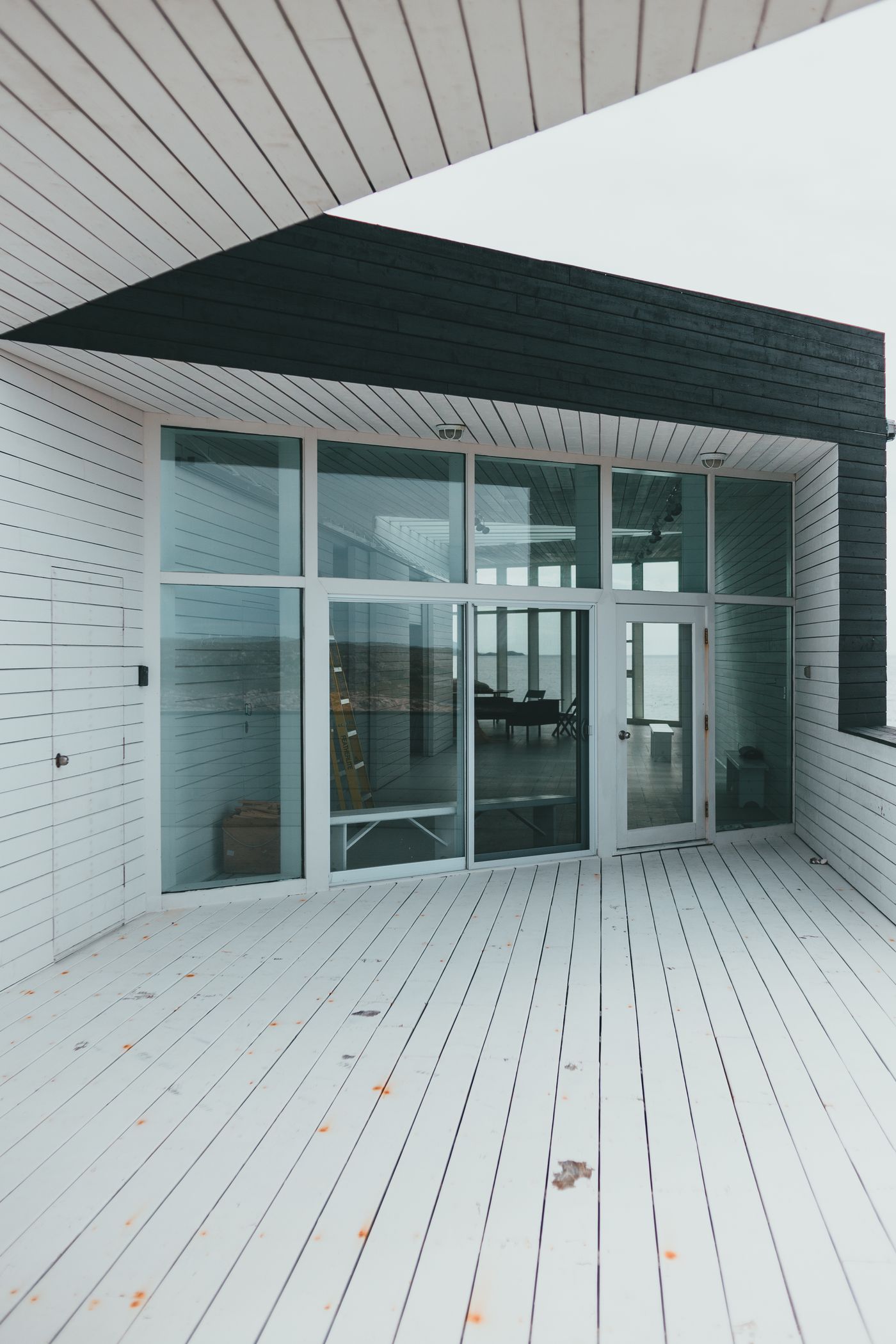 Modern patio with large glazed door