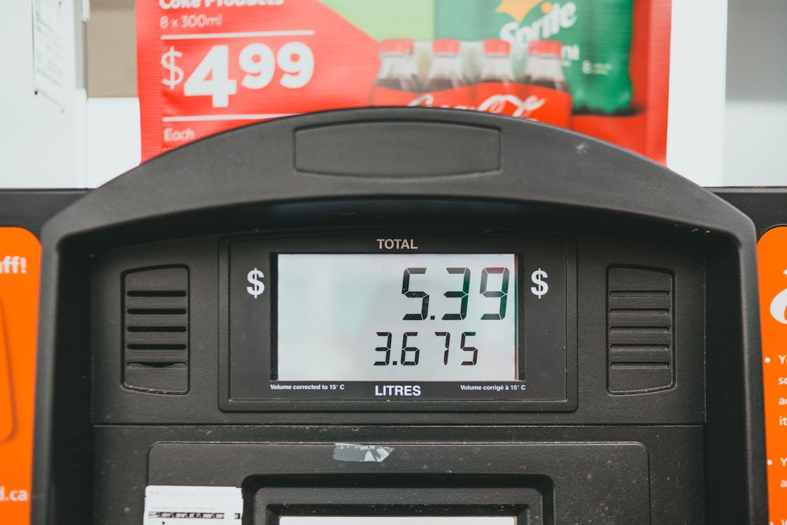 Free Display Screen of a Gasoline Pump Stock Photo