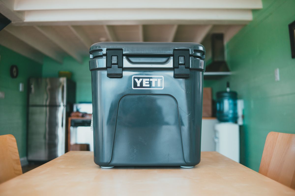 Compact camping cooler used for organized food storage