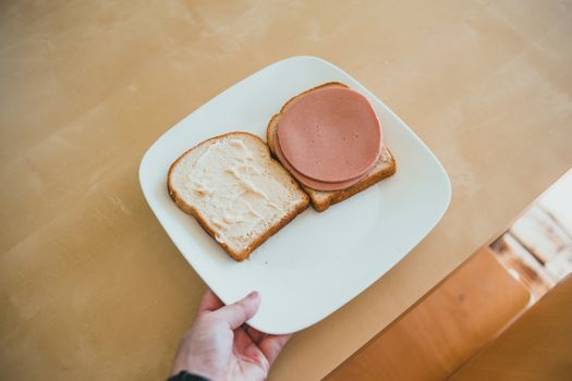 Bologna Sandwich On White