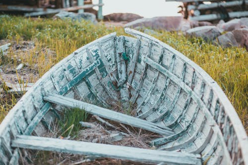 Old Abandoned Wooden Boat 