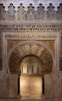 Detailed interior of the Mezquita in Córdoba showcasing Moorish architecture.
