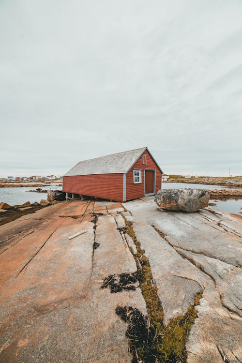 A Red Hut on Fogo Island, Newfoundland, Canada