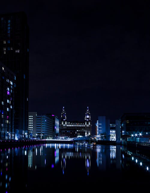 Free stock photo of liver building, liverpool, night lights