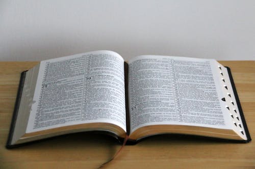 Free Close-Up Shot of an Open Bible Stock Photo