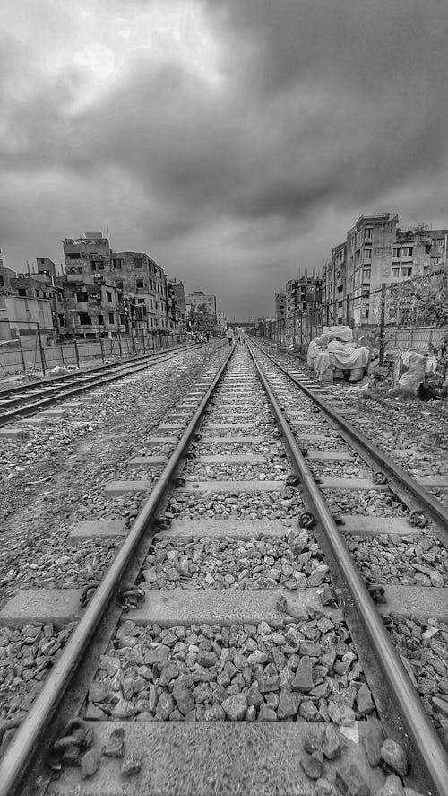 Free stock photo of sky, train line