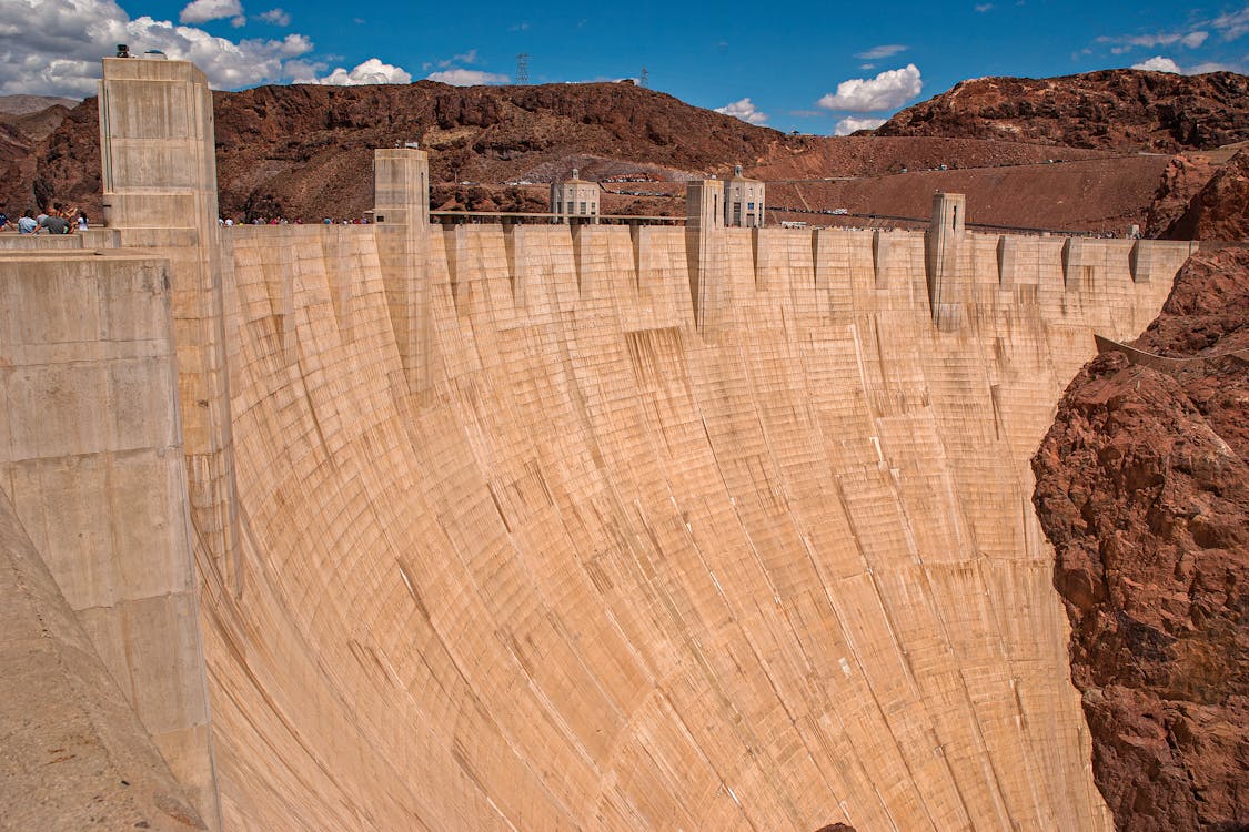 A Brown Concrete Dam