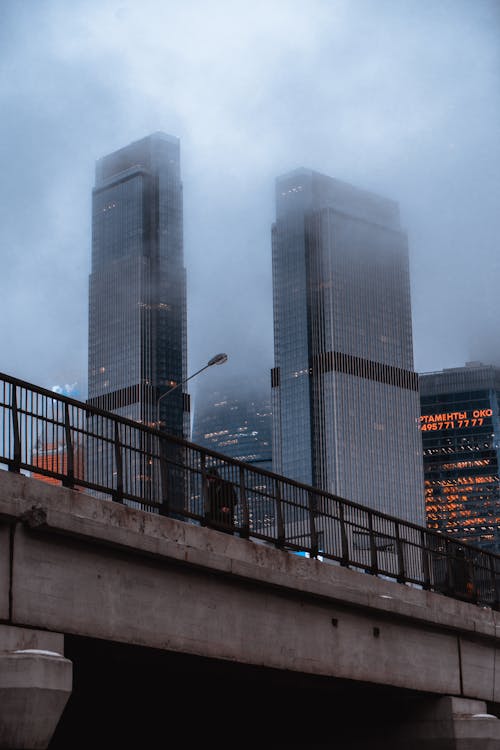 Black Metal Railings Near High Rise Buildings