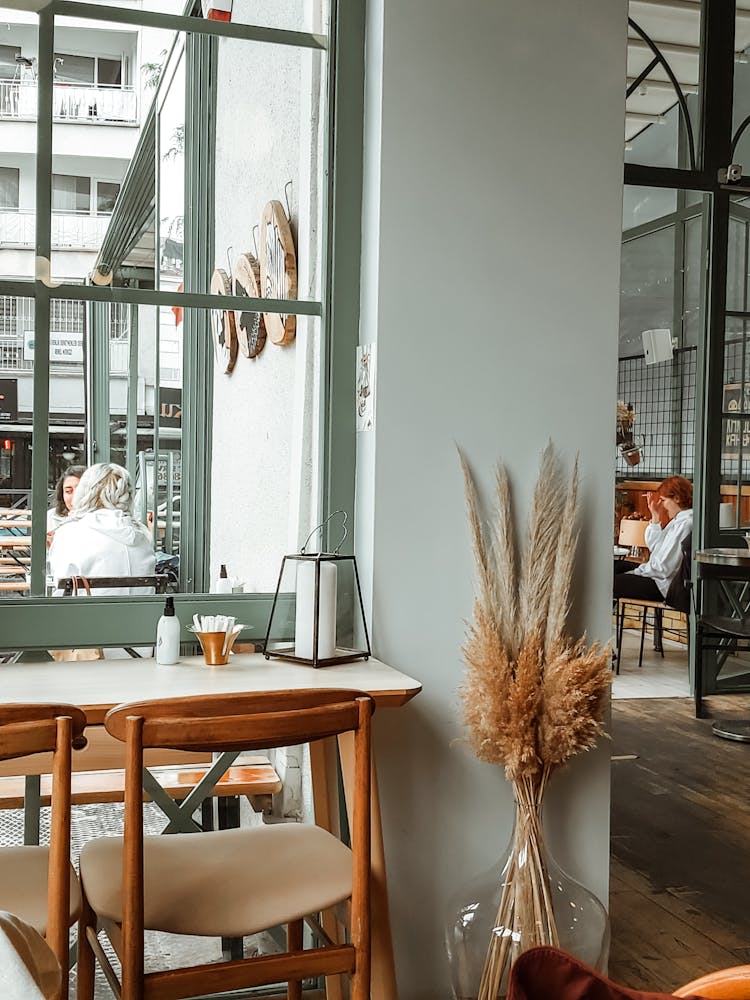 Inn Interior With Glass Walls 