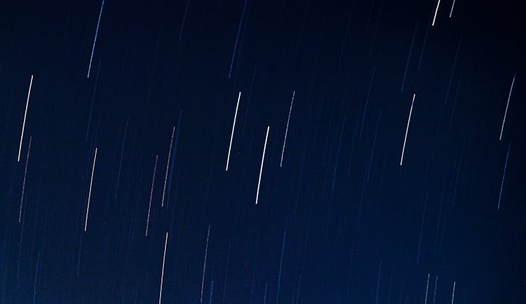 String Of Lights On A Black Background