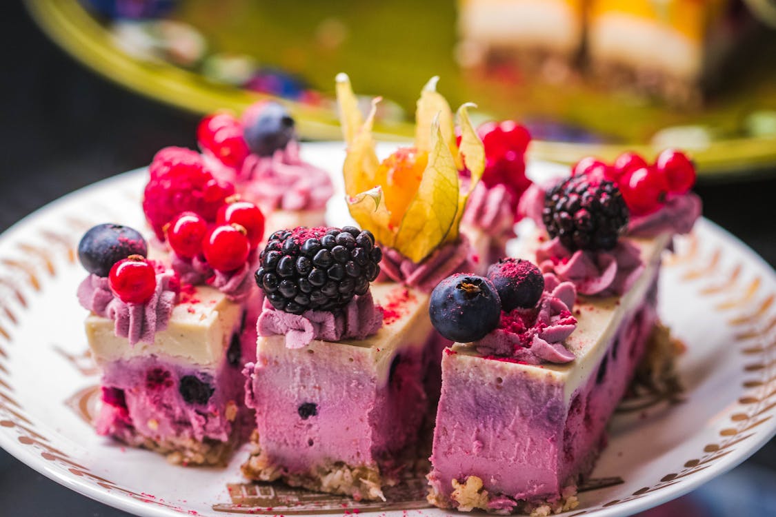 Free Cake With Raspberry Toppings Stock Photo