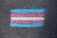 Blue White and Red Striped Textile